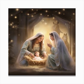 Nativity Scene Christmas Canvas Print