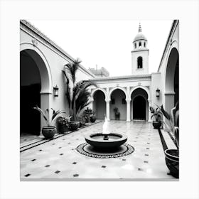 Courtyard Of A Hotel 1 Canvas Print