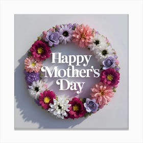 Happy Mothers Day Wreath Canvas Print