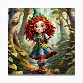 Fairytale Girl In The Forest Canvas Print