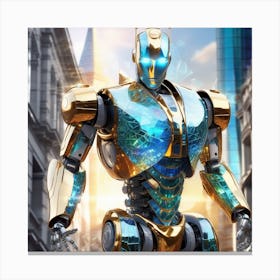 Robot In The City 27 Canvas Print