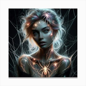 Sexy Girl With Webs Canvas Print