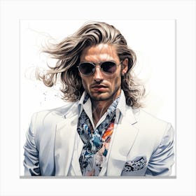 Man In White Suit Canvas Print