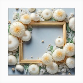 White Flowers In Frame Canvas Print