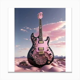 Rhapsody in Pink and Black Guitar Wall Art Collection 6 Canvas Print