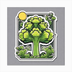 Broccoli - Sticker Canvas Print