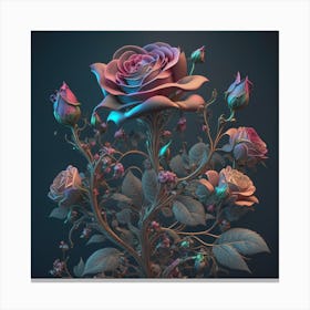 3D Roses Canvas Print