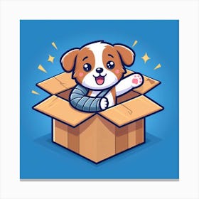 Dog In A Box Canvas Print