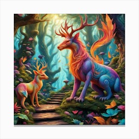 Deer In The Forest 2 Canvas Print