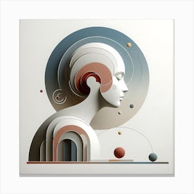 Abstract Female Head Canvas Print