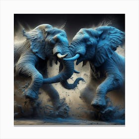 Elephants Fighting 3 Canvas Print