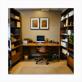 A Photo Of A Professional Office With A Desk And A Canvas Print