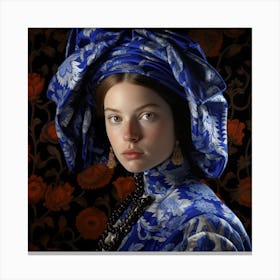 Woman in Blue 1 Canvas Print