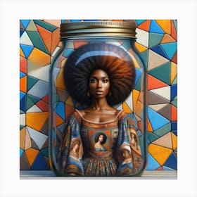 Afro Woman In A Jar Canvas Print