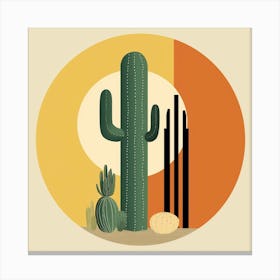 Rizwanakhan Simple Abstract Cactus Non Uniform Shapes Petrol 40 Canvas Print