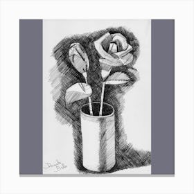 roses in a glass; graphics Canvas Print