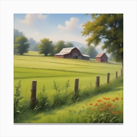 Peaceful Farm Meadow Landscape (19) Canvas Print