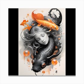 Koi Girl 2 Canvas Print