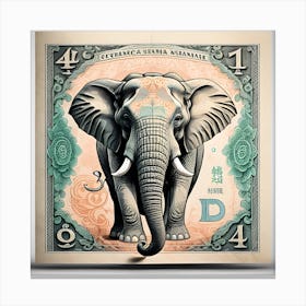 Elephant Vintage Fantasy Art Print Canvas Print