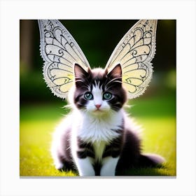 Cute Kitten With Wings 1 Canvas Print