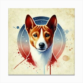 Watercolor Basenji 1 Canvas Print