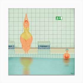 Swimmer 4 Square Canvas Print