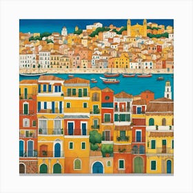 Greece Cityscape Canvas Print