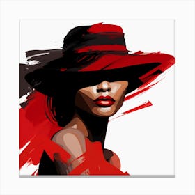 Woman In Red Hat 6 Canvas Print