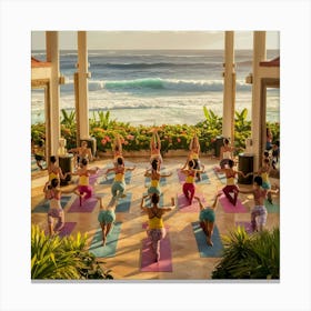 Yoga On The Beach Canvas Print