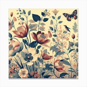 Vintage Floral Painting Canvas Print