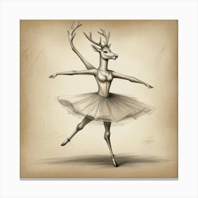 Deer Ballerina 4 Canvas Print