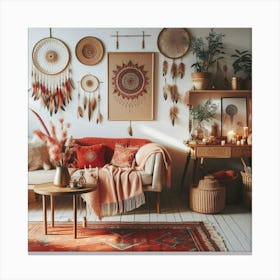 Boho Living Room Canvas Print