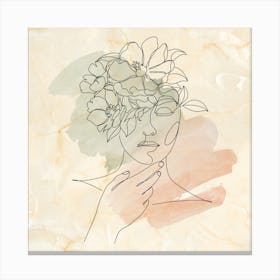 Woman With Flowers On Her Head 1 Canvas Print