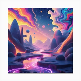 Surreal Dreamscape Psychedelic Landscape Canvas Print