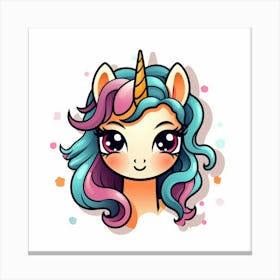 Unicorn With Rainbow Mane 11 Canvas Print