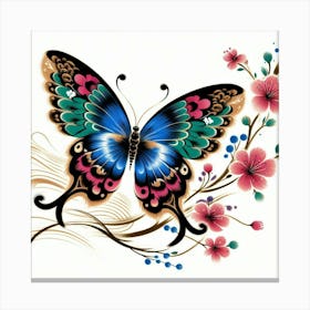 Japanese Butterfly Art Canvas Print