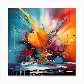 AI Symphony of Blown Snow and Colourful Dreams   Canvas Print