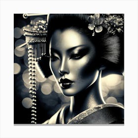 Geisha Creative Illustration Artwork 25 Canvas Print