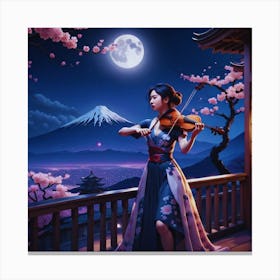 Asian Woman Playing Violin Canvas Print