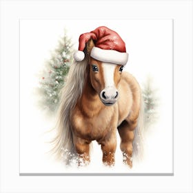 Santa Hat Pony 1 Canvas Print