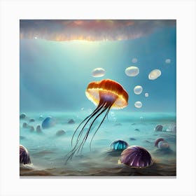 Flying Jelly 4 Canvas Print