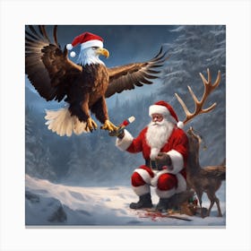 Santa Claus And Eagle Canvas Print
