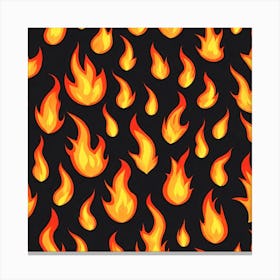 Flames On Black Background 52 Canvas Print