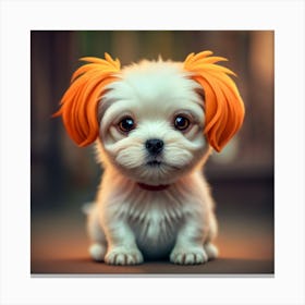 Cute Dog With Orange Hair Canvas Print