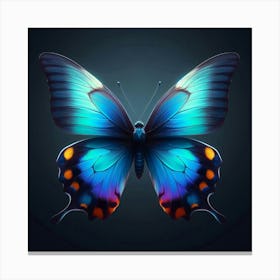 Behold the Enchanting Elegance of a Butterfly's Graceful Flight, a Symphony of Colors and Nature's Artistic Mastery Canvas Print