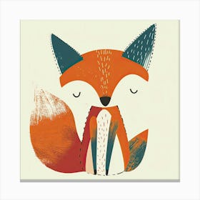 Charming Illustration Fox 4 Canvas Print