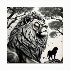 Lion And Lioness Canvas Print