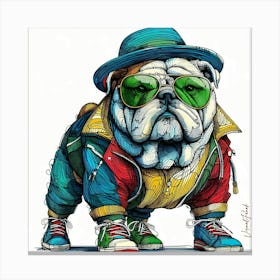 Ubran Street Fashion Bulldog Canvas Print