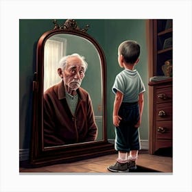 Boy In A Mirror Canvas Print