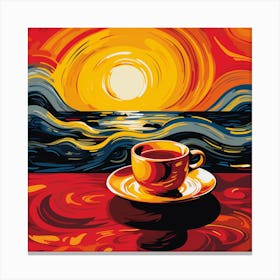 Coffee And Sunset Canvas Print